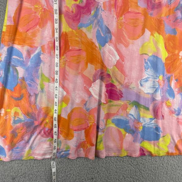 Quaker Factory Womens Floral Colorful Dress Maxi Sz XL Long Rayon Stretch Flowy - Picture 3 of 15